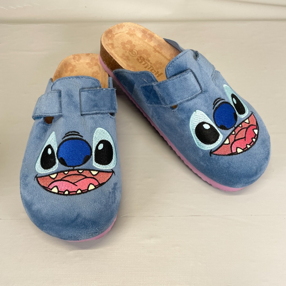 Ground Up Disney Stitch Mule Clogs Womens Size 6 Blue Slip On Comfort Shoes